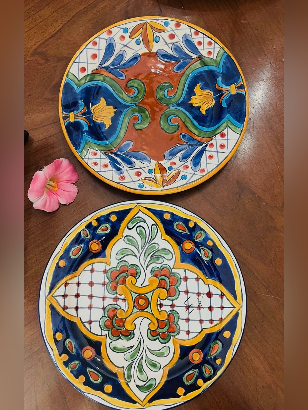 Maxcera Terra Bella Plates Lot 3: Hand-Painted Tuscan Talavera 1 Dinner 2 Salad - Picture 4 of 10